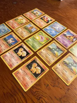 Vintage Pokemon Base Set Lot 14 Cards No Holos - Image 5