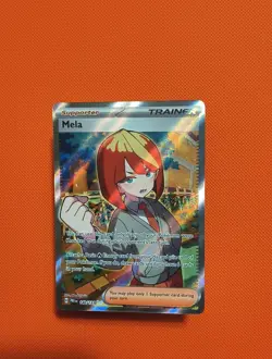 Pokemon TCG Trainer Mela Ultra Rare Holo Card 140/131 Prismatic Evolutions - Image 2