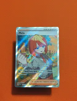 Pokemon TCG Trainer Mela Ultra Rare Holo Card 140/131 Prismatic Evolutions - Image 3