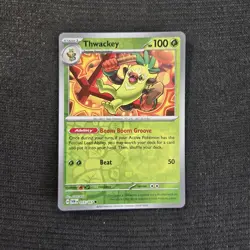 Pokemon TCG Twilight Masquerade Thwackey Reverse Holo Card 15/167 - Image 1
