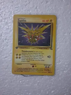 Pokemon Zapdos 1st Edition Non-Holo Rare Card 30/62 Fossil Set 1999 Vintage - Image 1