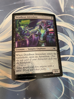 MTG - DEADBEAT ATTENDANT - GALAXY FOIL - NM - COMMON - UNFINITY - Image 1