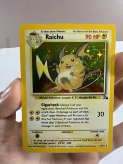 Pokemon Vintage WOTC Raichu Fossil 14/62 Holo Rare Unlimited - Image 2