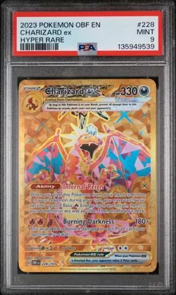 Pokemon Charizard ex 228/197 Obsidian Flames Hyper Rare Holo PSA 9 2023 EN - Image 1