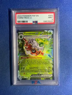 2024 Pokemon Paldean Fates FORRETRESS EX 002/091 Holo PSA 9 - Image 1
