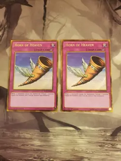 Yugioh - Horn of Heaven PGL3-EN034 NM 1st ed Gold Rare x2 - Image 1