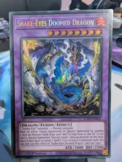 YuGiOh! Snake-Eyes Doomed Dragon SUDA-EN035 Secret Rare 1st Ed - Image 1