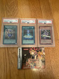 Yugioh Reshef Of Destruction Complete ROD Promo Set 2004 PSA 9 (3 Cards)+Manual - Image 1