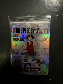 One Piece College Basketball US Voyage Luffy Card IN HAND - MINT - UNOPENED - Image 3