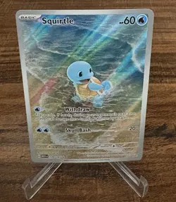 Pokemon Squirtle 151 Illustration Rare Holo Card 170/165 English TCG Mint/NM - Image 1