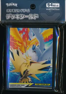 Pokemon Center Japan Articuno Zapdos Moltres Tag Team Card Sleeves Shields 64 - Image 1
