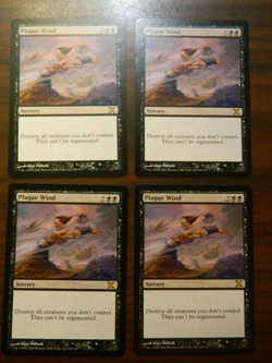 MTG 10th Edition Plague Wind x4 Black Rare Lightly Played Condition - Image 1