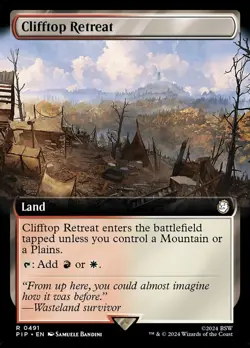 MTG Clifftop Retreat - Foil - Extended Art, Fallout, Lightly Played, English - Image 1