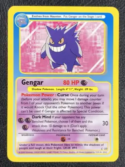 Gengar C 08 - Funskool Pokemon TCG - 2004 - LP - SAFE SHIP - Image 2