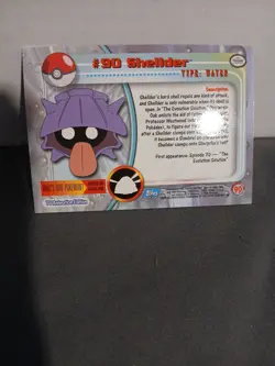 Pokemon Vintage Topps Shellder Silver Foil #90 Rare LP Blue Label English - Image 2