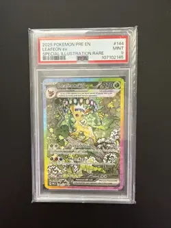 Pokemon Prismatic Evolution Leafeon EX 2025 Sir PSA 9 #144/131 - Image 1
