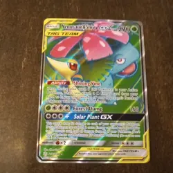 Pokemon Cosmic Eclipse Sun & Moon Full Art NM Venusaur & Snivy GX - 210/236 - Image 1