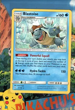 Pokemon TCG Blastoise 25/181 Sun Moon Team Up UP Non Holo NM - Image 1
