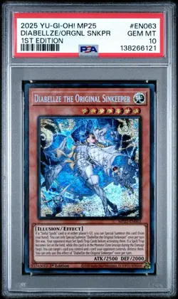 2025 PSA 10 YUGIOH MP25 SECRET RARE DIABELLZE THE ORIGINAL SINKEEPER 💎 - Image 1