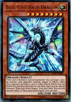 Yugioh Blue-Eyes Solid Dragon LED3-EN002 1st Edition Ultra Rare NM - Image 1