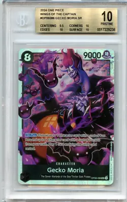 BGS 10 💎 GECKO MORIA 2024 ONE PIECE OP06-WINGS OF THE CAPTAIN #086 SR PRISTINE - Image 1