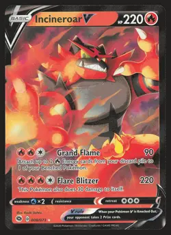 Champion's Path Incineroar V #08/73 Ultra Rare Pokemon Card - Image 1