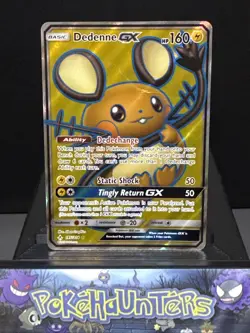 Pokemon Card Dedenne GX 195/214 Unbroken Bonds Full Art Ultra Rare Holo Played - Image 1