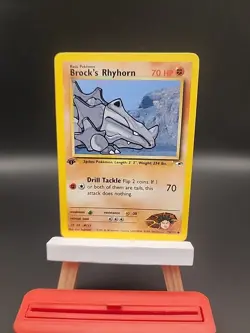 Pokemon TCG Brock's Rhyhorn Gym Heroes 1st Edition Common Card 70/132 - Image 1