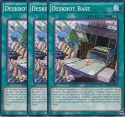 Yugioh - Deskbot Base x 3 - NM - Free Holographic Card - Image 1