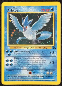 Arktos 2/62 Fossil Holo Rare German Pokemon Articuno Card WOTC - LP - Image 1