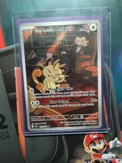 Pokemon TCG Team Rockets Meowth Card 203/182 Destined Rivals - Image 1