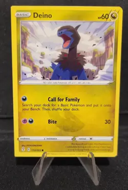 Miscut Corner Error Deino Pokemon Card 113/203 - Square Cut and Alignment Dot - Image 1