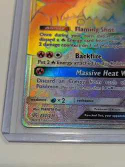 Pokemon TCG Volcarona GX Cosmic Eclipse Secret Rare Card 252/236 NM - Image 2