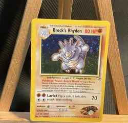 Brock's Rhydon - 2/132 - Pokemon Gym Heroes Unlimited Holo Rare Card WOTC - LP - Image 1
