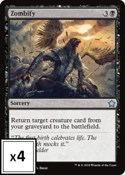 MTG (x4) Zombify (x4) Playset (Foundations U#187) NM/LP - Image 1