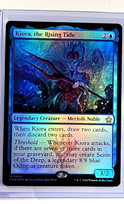 2024 MTG Magic The Gathering FDN Foundations Foil #45 Kiora, the Rising Tide - Image 1