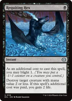 Requiting Hex [Lorwyn Eclipsed] Lightly Played Foil - Image 1