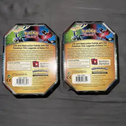 Pokemon 2014 XY Base Set Xerneas & Yveltal EX Legend of Kalos Tins Factory Seal - Image 3