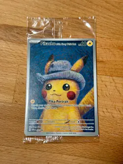 Pokemon TCG Pikachu with Grey Felt Hat Van Gogh Promo SVP085 Sealed - Image 1
