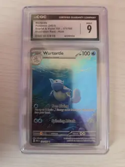 Wartortle S&V 151 171/165 Illustration Rare Pokemon TCG English CGC 9 Mint - Image 1