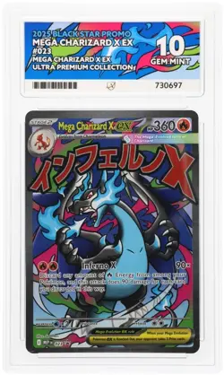 Pokemon Mega Charizard X EX 23 Black Star Promo ACE 10 - Perfect Sub Grades - Image 1