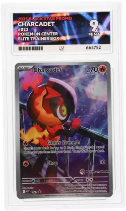 Pokemon Charcadet 22 Pokemon Center Stamped Black Star Promo Graded ACE 9 (A) - Image 1