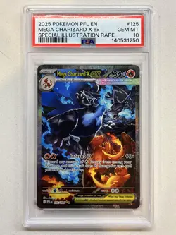 PSA 10 Mega Charizard X Ex #125/094 - Phantasmal Flames Pokemon TCG - Image 1