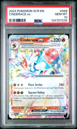 2024 Pokemon Scr En-Stellar Crown #028 Cinderace Ex PSA 10 - Image 1