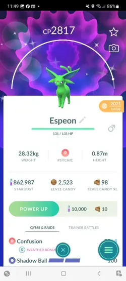 Pokemon Go Shiny Espeon (High Cp) - Image 1