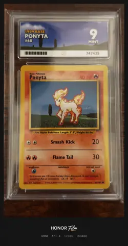 Ace Mint 9 Pokemon Base Set 1999 Ponyta 60/102 Ace Graded Wotc vintage rare - Image 1