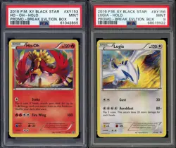 2016 Pokemon XY Holo Black Star Promo Ho-Oh XY153 Lugia XY156 PSA 9 Mint LOW POP - Image 1