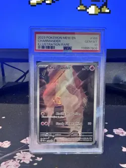 2023 POKEMON MEW EN-151 ILLUSTRATION RARE #168 CHARMANDER PSA 10 - Image 1