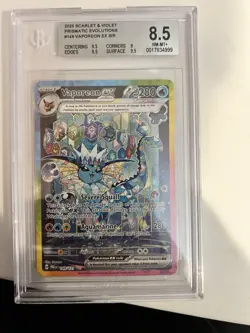 BGS 8.5 MINT - VAPOREON EX - PRE EN 149/131 SIR Pokemon Prismatic Evolutions - Image 1