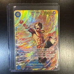 One Piece Carrying On His Will Portgas D Ace OP13-119 Secret Rare SEC SP NM - Image 1